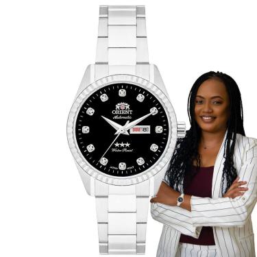 Imagem de Relógio Orient Feminino Mecânico Automático 3 Estrelas Redondo Prova Dágua 5 ATM Casual NH6SS007 P1SX