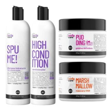Imagem de Kit Shampoo, Cond, Gelatina Pudding e Marshmallow Curly Care