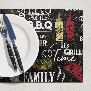 Imagem de 4 Jogo Americano Grill - Hambúrguer Impermeável Pvc