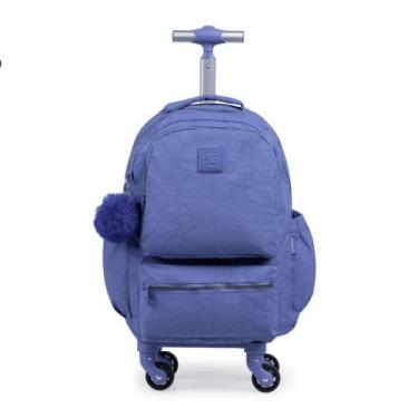 Imagem de Mochila Escolar Feminina de 4 Rodinhas Pop Fun II Azul - Bagaggio, U