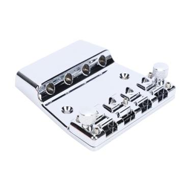 Imagem de Pissente Suporte de Cordas de Baixo, Suporte de Cordas Montagem Ponte de Baixo de 4 Cordas Peça Final de Liga de Zinco Com Design de Entalhe de Precisão para Baixo Jazz