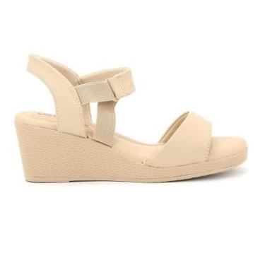 Imagem de Sandália Comfortflex Feminina 2588303 Salto Anabela Elastico-Feminino