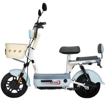 Imagem de Bicicleta Elétrica Scooter com Alarme 500W 48V Bee Azul Duos