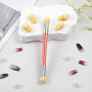 Imagem de Caneta esponja gradiente de gel UV com 16 cabeças substituíveis – pincel ombré de ponta dupla para arte em unhas acrílicas e manicure DIY