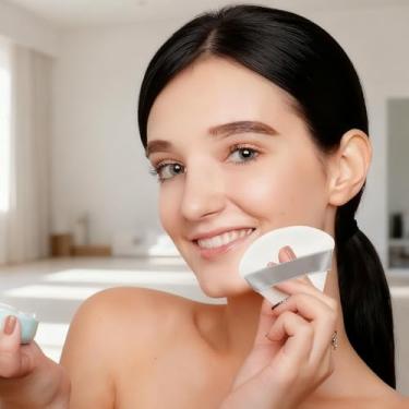 Imagem de Esponja de maquiagem macia para maquiagem triangular, 6 peças, esponja de base cosmética para rosto, ferramenta de esponja (branca)