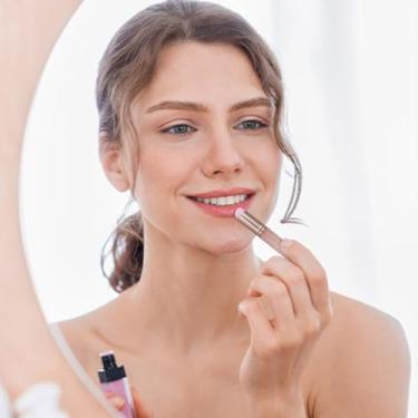 Imagem de Pincel labial de silicone com capa, aplicador de maquiagem de silicone macio reutilizável, aplicador de máscara labial de viagem fácil de transportar para corretivo/protetor labial/máscara labial