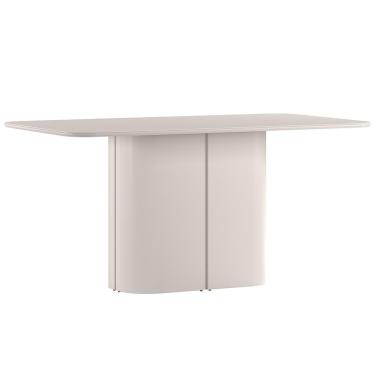 Imagem de Mesa de Jantar 6 Lugares Retangular Tampo Vidro Verbena N01 Off White - Lyam Decor