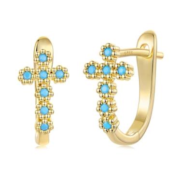 Imagem de RUKYF Brincos de argola para mulheres leves Minilmalist pérola/infinito/estrela/cruz para orelhas sensíveis, brincos de argola Huugies delicados para mulheres, Zircônia cúbica, Zircônia cúbica