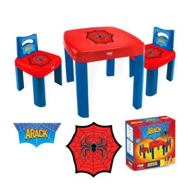 Imagem de Mesa Infantil Arack com duas cadeiras Resistente SimoToys