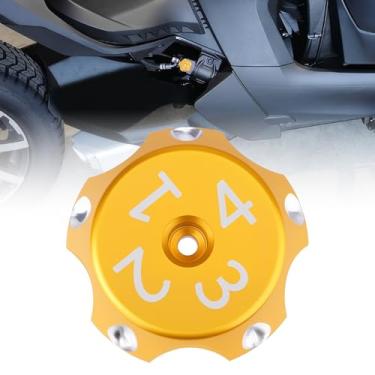 Imagem de Aferrizu Tampa decorativa de alumínio para decoração de porca de amortecedor traseiro para Can Am Ryker 600 900 Rally Edition Sport 2019-2025 acessórios decorativos de substituição (dourado)