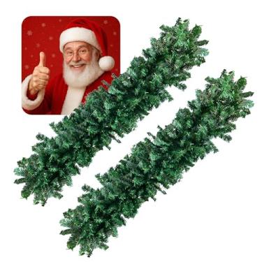 Imagem de Festão Natal Aramado Galhos Grosso Cheio Com 2,70 Metros - Para Natal Decoração, Guirlanda de Natal e Decoração Natalina em Escadas Lareiras Portas - ECOMLAR® (01)