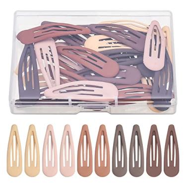 Imagem de Pacote com 30 grampos de cabelo planos para mulheres, cabelos finos, pequenos grampos de cabelo de metal e presilhas em caixa de armazenamento, acessórios de cabelo fofos para mulheres