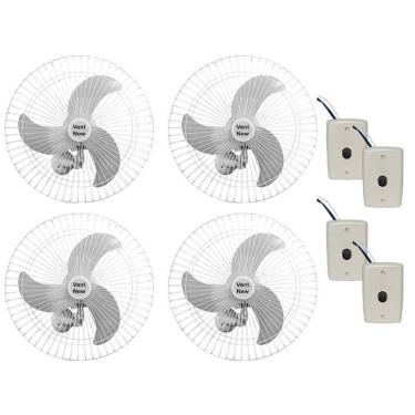 Imagem de Ventilador De Parede Vent New 60Cm Bivolt 200W Branco 4 Unid
