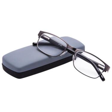 Imagem de Óculos EYEGUARD Metal Deluxe Retangulares 2.00 Masculinos