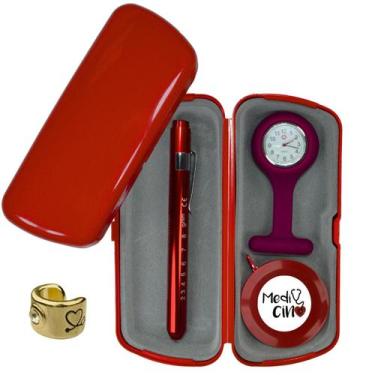 Imagem de Relogio Lapela Estojo Lanterna Fita Metrica Saude Enfermagem Medicina 