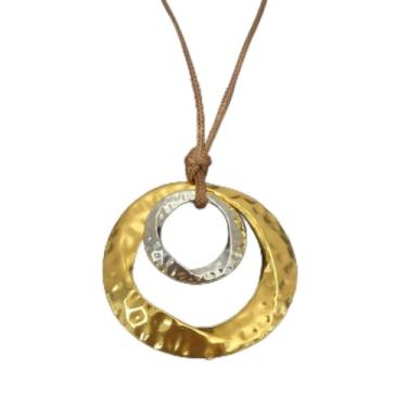 Imagem de Colar Boho feminino de ouro grosso com pingente longo, joia chique caubói ocidental, gargantilha de couro para shows country, presentes de amizade, enfeites de Natal, Medium, Latão, Sem Pedra Preciosa