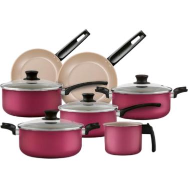 Imagem de Jogo de Panelas Panelux Magnific Antiaderente 7 Peças Cereja