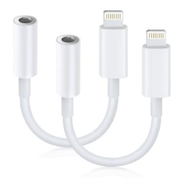 Imagem de Adaptador Lightning para conector de fone de ouvido de 3,5 mm [certificado Apple MFi] Som estéreo Hi-Fi, controle de função completa, compatível com iPhone 14/13/12/11/X/8 e mais – para música