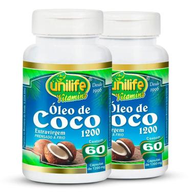 Imagem de Kit 2 Óleo De Coco Extra Virgem 60cap