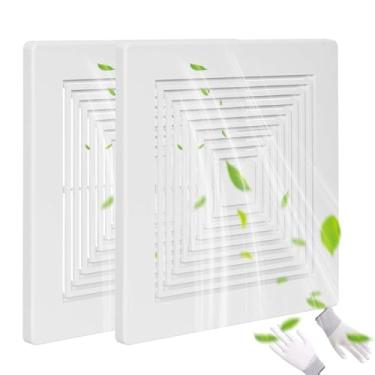 Imagem de PTLEVYN Capa para exaustor de banheiro branca fosca grade de ventilador de teto de banheiro com substituição de mola ventilador quadrado de teto ou parede exaustor, grade de ventilador de teto, capa