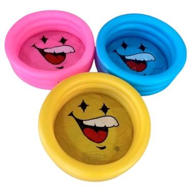 Imagem de Piscina Inflável Infantil Redonda, PVC, 80cm Diâmetro, 90 Litros, Carinha Feliz, para Bebês e Crianças Pequenas