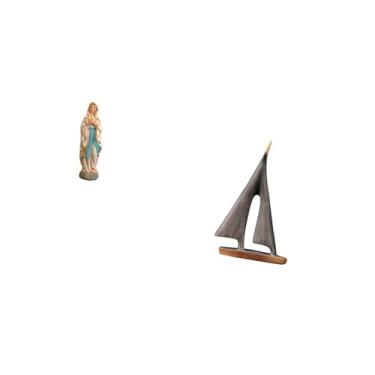 Imagem de Fenteer Estátua de Barco à Vela Da Virgem Maria, Estatueta de Lady, Arte Decorativa, Resina, Ornamento de de Jesus, Escultura Abençoada para Escr