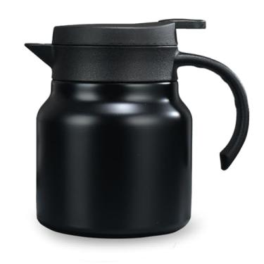Imagem de Garrafa térmica única de aço inoxidável de 765 g, recipiente de creme isolado a vácuo de parede dupla, dispensador de bebidas para leite e chocolate quente, bule de chá (preto)