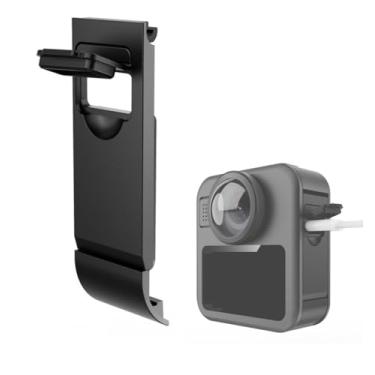 Imagem de Tampa de bateria de porta lateral de substituição para Gopro MAX2, tampa de bateria de passagem à prova de poeira com porta de carregamento tipo C, peça de reparo, acessórios de câmera para Gopro MAX2