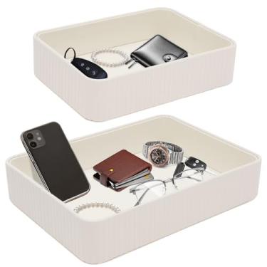 Imagem de Bandeja organizadora de mesa de cabeceira, bandeja organizadora de mesa de cabeceira de couro PU, bandejas de perfume de colônia para homens e mulheres, bandeja decorativa de perfume, bugiganga, prato