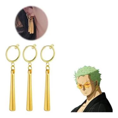 Imagem de Brinco Roronoa Zoro Cosplay One Piece Fantasia Pressão - BRW