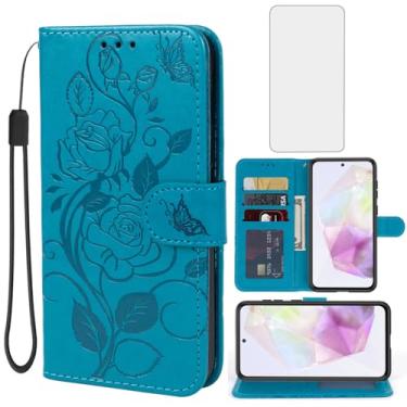 Imagem de Vavies Capa para Galaxy A36 5G, capa carteira para Samsung A 36 com protetor de tela de vidro temperado, capa de telefone com suporte para cartão de crédito de couro floral para Samsung Galaxy A36 5G