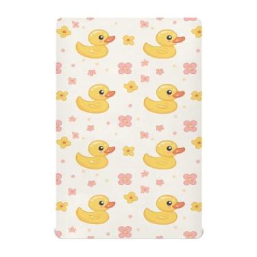 Imagem de Lençóis de berço para meninos, patos de borracha, lençol de colchão neutro, mini berço, 132 x 71 x 22 cm