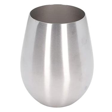 Imagem de Taças de vinho de aço inoxidável Taças de vinho sem pernas de aço inoxidável com aro de metal para churrasqueira
