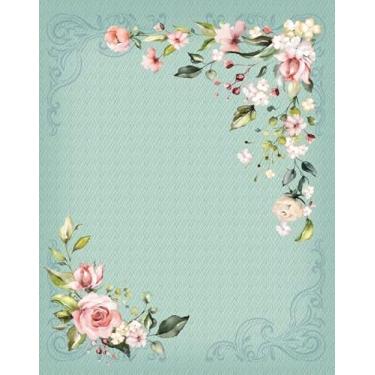 Imagem de Tecido Tricoline Digital Jogo Americano Floral, 40x150 cm (Verde agua)