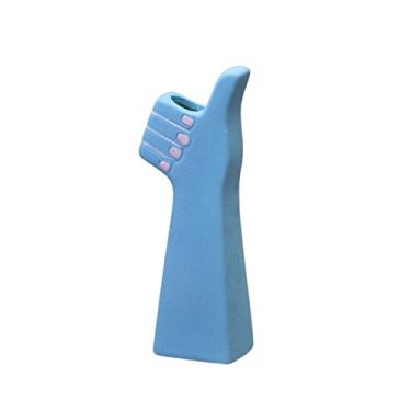 Imagem de Vasos para flores, vaso de cerâmica criativo, esmalte europeu, ornamentos decorativos para sala de estar, polegares para cima, vaso de flores, decoração de casa, adequado para lareira, quarto, cozinha