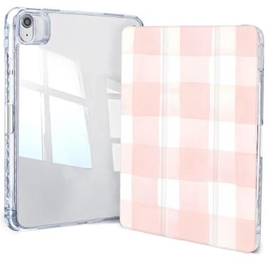 Imagem de Jngnpn Capa para iPad Air 11 polegadas M3 (2025)/M2 (2024), iPad Air 5ª (2022)/4ª geração (2020) 10,9 polegadas, iPad Pro 11 polegadas 2018 1ª, capa traseira transparente com três dobras com suporte