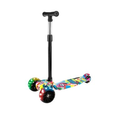 Imagem de Patinete Infantil Dobrável 3 Rodas Luz  Led Trixy Maxi Toys