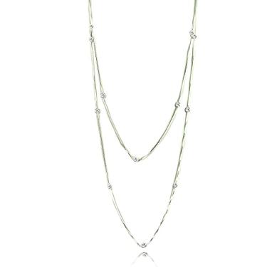 Imagem de Colar Zirconias 1 metro Prata 925