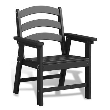 Imagem de Adiromoti Conjunto de cadeiras de jantar de pátio, cadeiras de PEAD para ambientes externos com capacidade de peso de 174 kg, cadeira de fogueira para todos os climas para varanda, piscina, deck