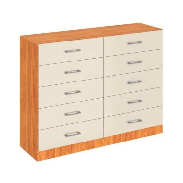 Imagem de Cômoda Caribe 10 Gavetas Cinamomo e Off White