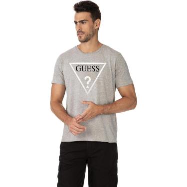 Imagem de Camiseta Guess Masculina Class Hollow Duo Color Logo Cinza Mescla-Masculino