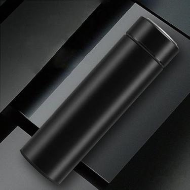 Imagem de Garrafa de água isolada de aço inoxidável de 500 ml - Recipiente portátil de 500 ml para uso diário (preto)