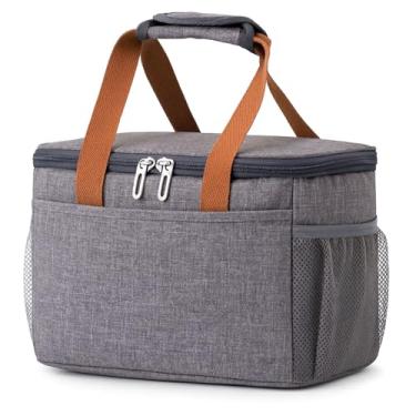 Imagem de Bolsa Térmica PREMIUM Marmita Lancheira Grande Uso Diário – 25,5×18,5×15 cm, Almoço, Trabalho, Academia, Escola, Faculdade, Viagens, Material Impermeável e Isolado