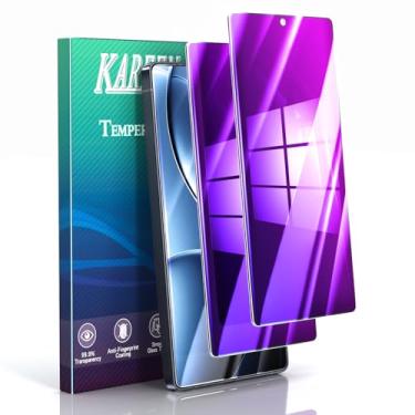 Imagem de KAREEN Pacote com 2 películas protetoras de tela de privacidade de vidro temperado para Samsung Galaxy S25 Ultra, gradiente roxo colorido, antiespião, antiluz azul, antiarranhões, compatível com capas