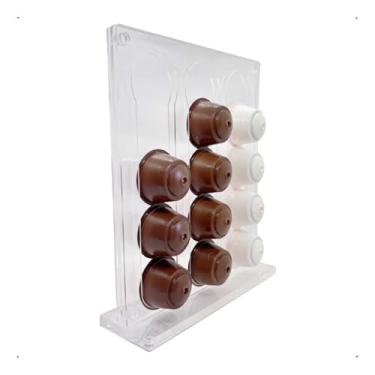 Imagem de Porta Cápsulas compatível Dolce Gusto Acrílico Cristal Luxo Dupla Face para 24 Cápsulas Organizador de Café para Bancada