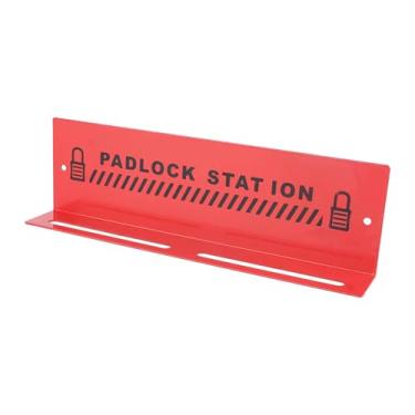 Imagem de BAFOVY Estação de Bloqueio e Etiquetagem, Estação de Cadeado Com Lembrete de Alarme Montado na Parede de Aço Vermelho Com Alerta de Alarme, para Estação de Trabalho de Gerenciamento