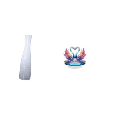 Imagem de Whtkoph Protetor Minimalista de Papel para Abajur de Chão, Ideal para Quarto de Hotel Ou Sala de Estar, com Escultura de Cisne em Acrílico Como Peça Central.