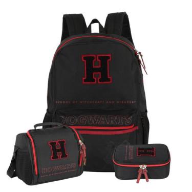 Imagem de Kit Mochila Costas Harry Potter Teen Lancheira E Estojo Box - Luxcel -