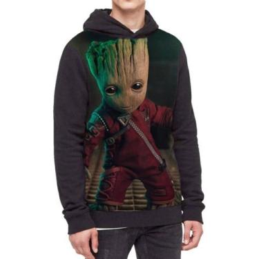 Imagem de Moletom Com Capuz Marvel Baby-groot Ref:302 - smoke, Preto, P