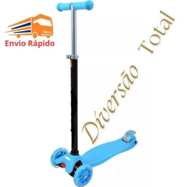 Imagem de Patinete 4 Rodas Infantil Com Luz Nas Rodas Freio Criança - DM Toys